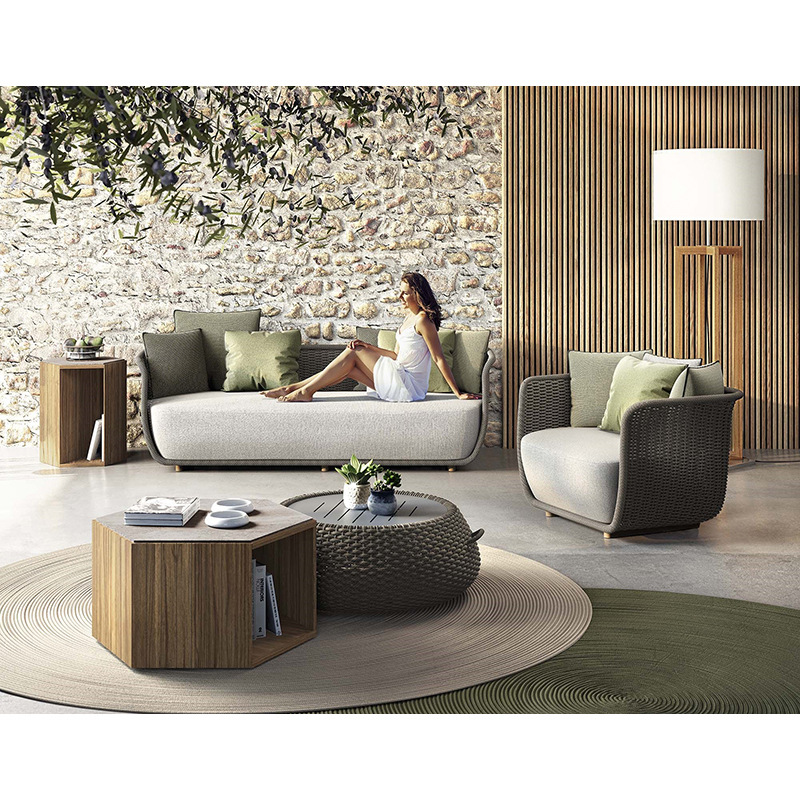 outdoor sofa and table